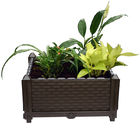 40 * 40 * 22 سانتی متر گیاه پلاستیکی جعبه رشد ، تخت باغچه جعبه کاشت DIY برای سبزیجات / گل / گیاه حیاط خلوت در فضای باز ، طبیعی